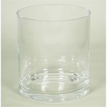 Cylindrical candle glass SANSA OCEAN, clear, 7"/18cm, Ø6"/16cm
