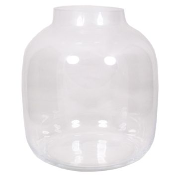 Round glass vase GEORGIA OCEAN, clear, 11"/29cm, Ø10"/26cm