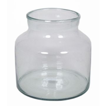 Glass candle vase QUINN OCEAN, recycled, clear, 8"/20cm, Ø8"/21cm, 5L