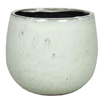 Round ceramic flower pot PEYO, white, 4,5"/11,5cm, Ø5,5"/14cm