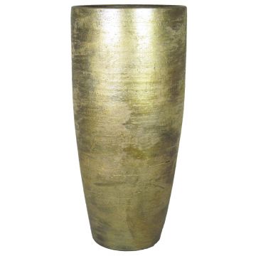 Large ceramic vase THORAN with texture, gold, 3ft/90cm, Ø14,5"/37cm