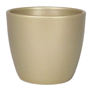 Plant pot TEHERAN BASAR, ceramic, gold-matt, 7,5"/19,5cm, Ø9"/22,5cm