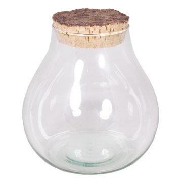 Candy glass VIVALDA with cork lid, clear, 7"/17cm, Ø7"/17cm