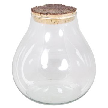 Candy glass VIVALDA with cork lid, clear, 9"/23cm, Ø9"/23cm