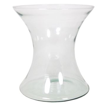 Flower vase LIZ OCEAN made of glass, clear, 10"/25cm, Ø9"/23cm