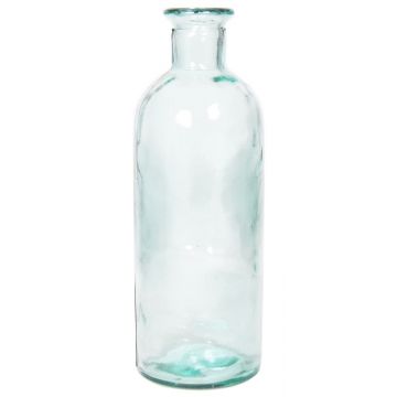 Glass bottle AYAKA, clear-blue, 14"/35cm, Ø4.7"/12cm