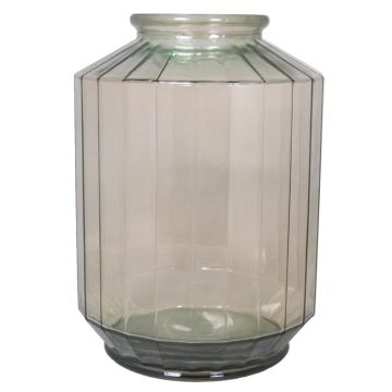 Decorative storage glass LOANA, clear-brown, 14"/35cm, Ø10"/25cm