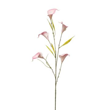 Artificial calla lily branch KASUMI, pink-white, 33"/85cm