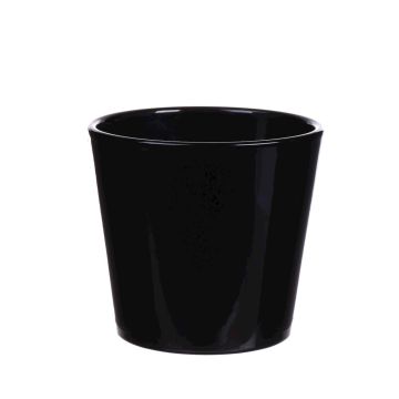 Planter GIENAH, ceramic, black, 4.9"/12,5cm, Ø5.3"/13,5cm