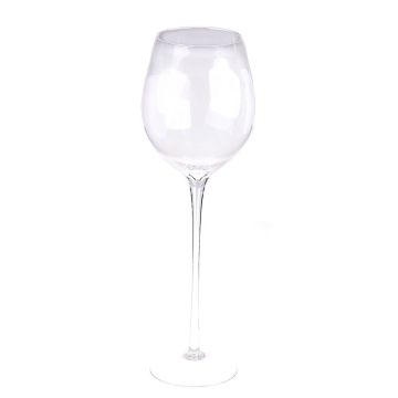 Big wine glass vase ROGER AIR on stand, XXL size, clear, 28"/70cm, Ø9"/23cm