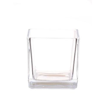 Tealight holder KIM AIR made of glass, clear, 3.1"x3.1"x3.1"/8x8x8cm