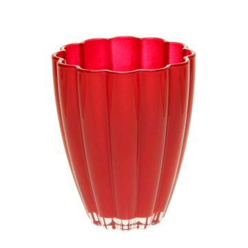 Table vase BEA made of glass, wine red, 7"/17cm, Ø5.5"/14cm