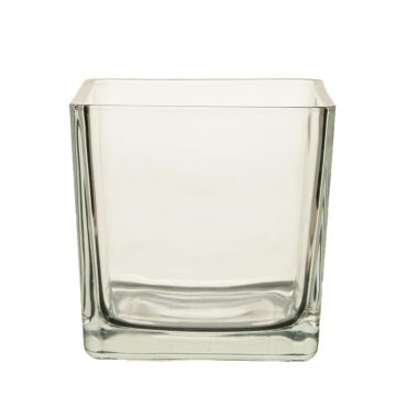 Glass planter KIM AIR, clear, 5.5"x5.5"x5.5"/14x14x14cm
