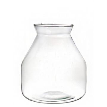 Bottle vase JONITA, eco glass, clear, 9"/23cm, Ø4.9"/12,5cm, Ø8"/21cm