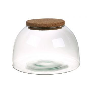 Storage jar with cork lid MARENO, clear, 5.7"/14,5cm, Ø9"/24cm