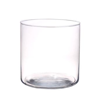 Cylinder candle holder SANNY made of glass, clear, 7"/19cm, Ø7"/19cm
