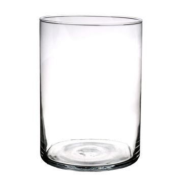 Cylinder candle holder SANYA AIR made of glass, clear, 10"/25cm, Ø7"/18cm