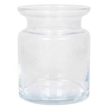 Lantern made of glass HANNA OCEAN, clear, 6"/15cm, Ø4.7"/12cm