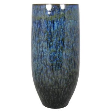 Vase ELIEL in ceramic, speckled, green-blue, 17,5"/45cm, Ø8"/20cm