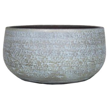 Flower bowl NAVID, ceramic, texture, light blue-white, 5,5"/14cm, Ø11,5"/29cm