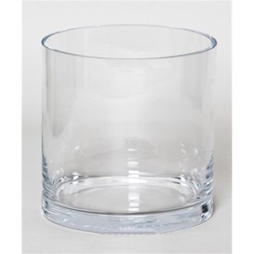 Cylindrical candle glass SANSA OCEAN, clear, 8"/20cm, Ø8"/19cm