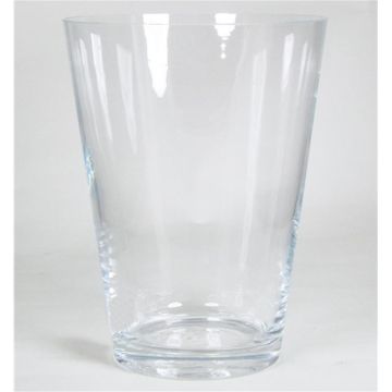 Conical flower vase ANNA OCEAN made of glass, clear, 10"/26cm, Ø8"/20,2cm