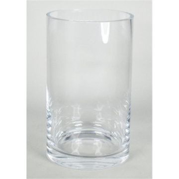Cylindrical glass vase SANSA OCEAN, clear, 10"/25cm, Ø5.7"/14,5cm