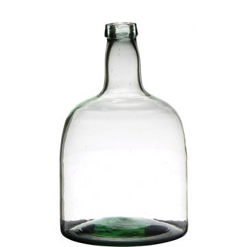Decor glass bottle NIRAN, recycled, clear-green, 12"/30cm, Ø7.5"/19cm