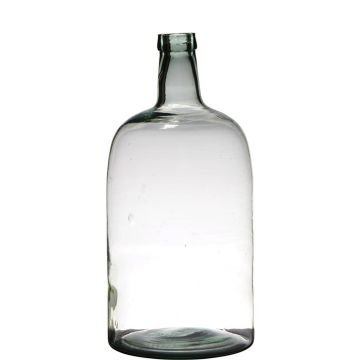 Decor glass bottle NIRAN, recycled, clear-green, 16"/40cm, Ø7.5"/19cm