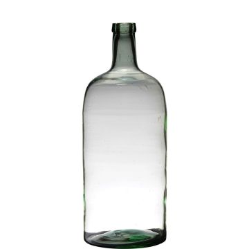Decorative glass bottle NIRAN, recycled, clear-green, 20"/50cm, Ø7.5"/19cm