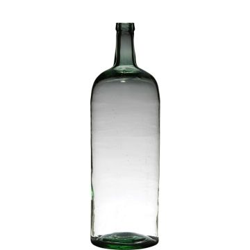 Decorative glass bottle NIRAN, recycled, clear-green, 24"/60cm, Ø7.5"/19cm