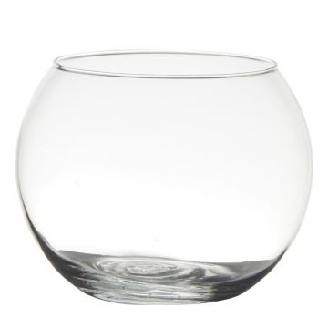 Glass ball candle holder TOBI EARTH made of glass, clear, 5"/13cm, Ø6.3"/16cm