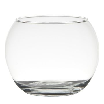 Glass ball candle holder TOBI EARTH made of glass, clear, 6.1"/15,5cm, Ø8"/20cm