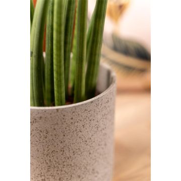 Ceramic flower pot ARAYA, speckled, beige, 6"/15cm, Ø6"/15cm