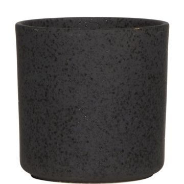 Ceramic flower pot ARAYA, speckled, black, 5"/13cm, Ø5"/13cm