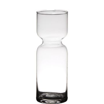 Glass flower vase ANONG, transparent, 8"/20cm, Ø2.8"/7cm