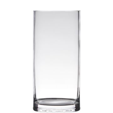 Glass vase cylinder SANSA EARTH, clear, 14"/35cm, Ø4.7"/12cm