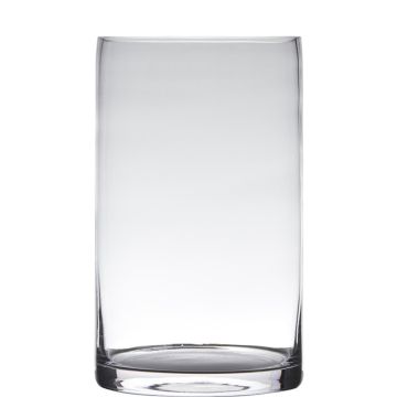 Glass vase cylinder SANSA EARTH, clear, 16"/40cm, Ø6"/15cm