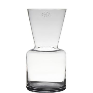 Modern vase FAHSAI, made of glass, clear, 12"/30cm, Ø6"/15cm