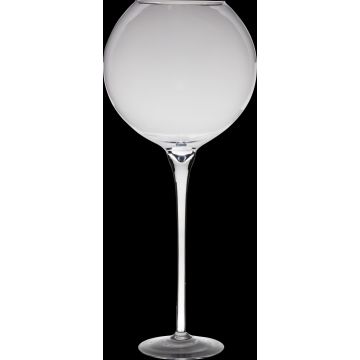 Large stemmed glass vase LENORA EARTH on foot, clear, 31"/80cm, Ø14"/35cm