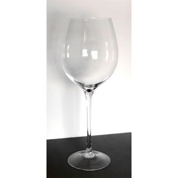 Big wine glass vase ROGER AIR on stand, XXL size, clear, 24"/60cm, Ø9"/23,5cm