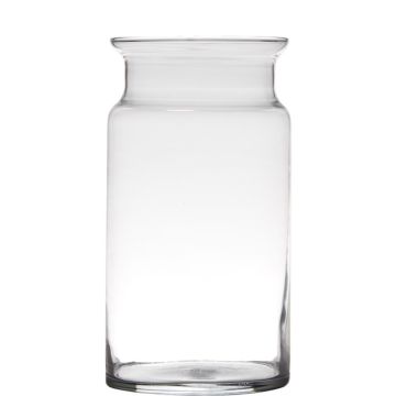 Glass flower vase HANNA EARTH, clear, 12"/29,5cm, Ø6"/15cm