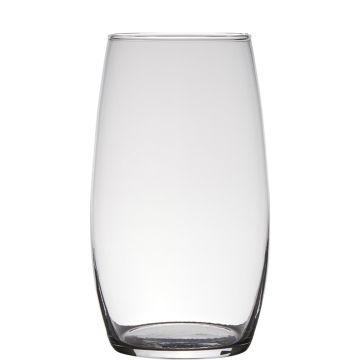 Bellied glass vase NATTIDA, clear, 10"/25cm, Ø5.5"/14cm