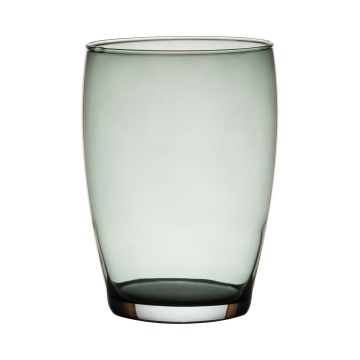 Round glass vase HENRY, grey clear, 8"/20cm, Ø5.5"/14cm