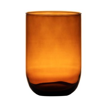Glass table vase MARISA, orange-brown-clear, 8"/20cm, Ø5.5"/14cm