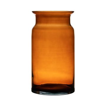 Glass flower vases HANNA EARTH, orange-brown-clear, 12"/29,5cm, Ø6"/15cm
