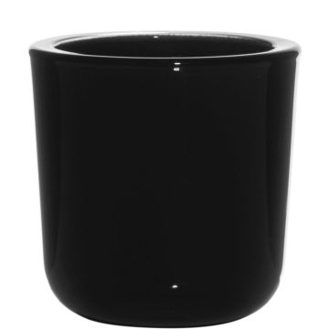 Tealight holder NICK made of glass, black, 3"/7,5cm, Ø3"/7,5cm