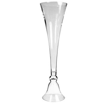 Floor vase glass SOMANAS with foot, clear, 3ft/100cm, Ø 11"/28cm