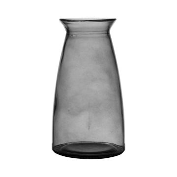 Flower vase TIBBY made of glass, grey-clear, 9"/23,5cm, Ø4.9"/12,5cm