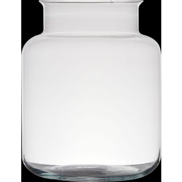 Lantern glass KARIN EARTH, recycled, clear, 9"/24cm, Ø6.7"/17cm